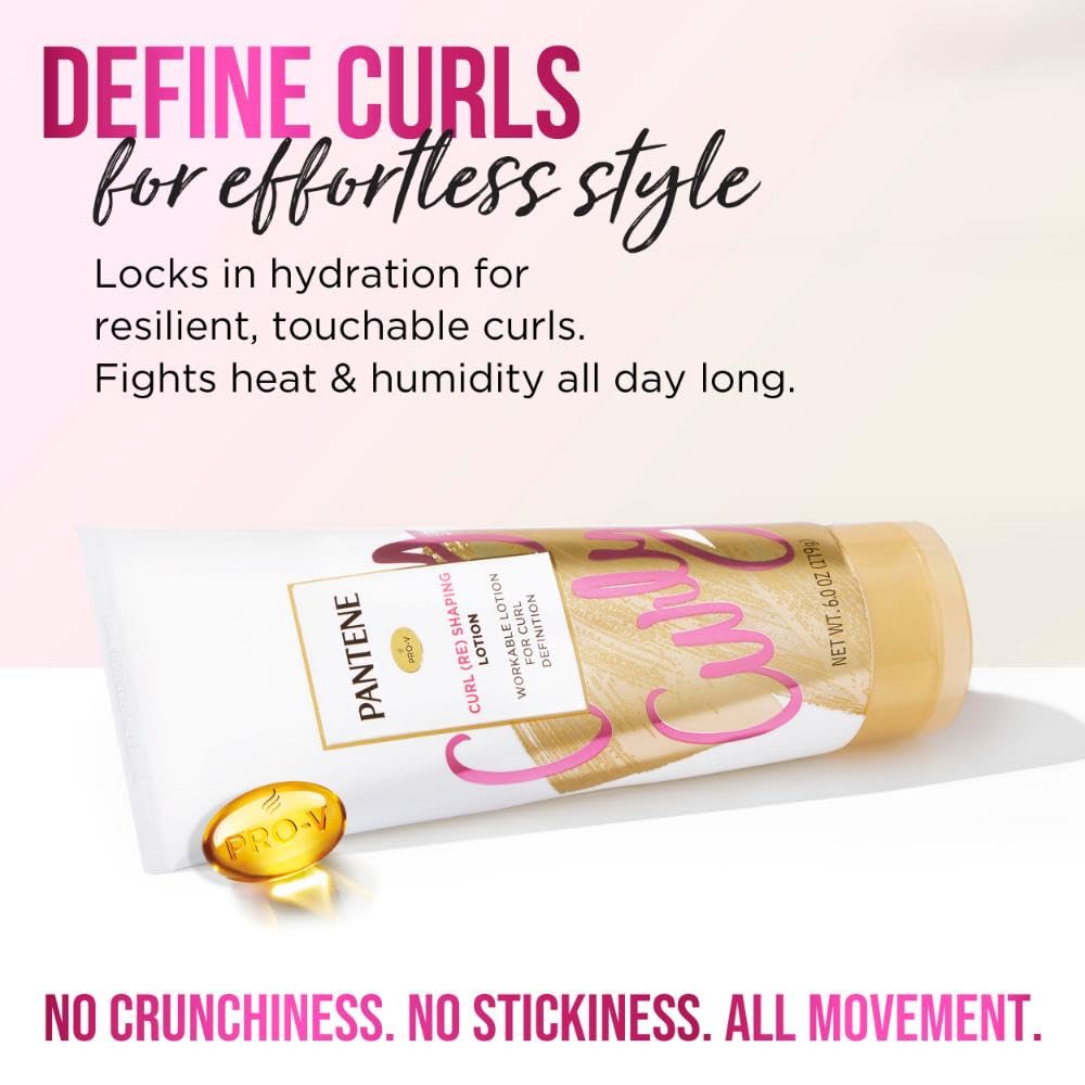 Pantene Pro-V Curl Cream application on damp hair defines curls