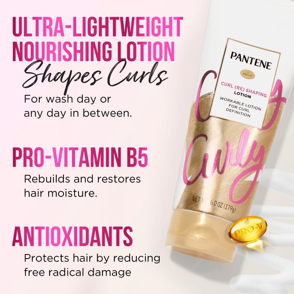 Pantene Pro-V Curl Cream on wet hair for defined frizz-free curls