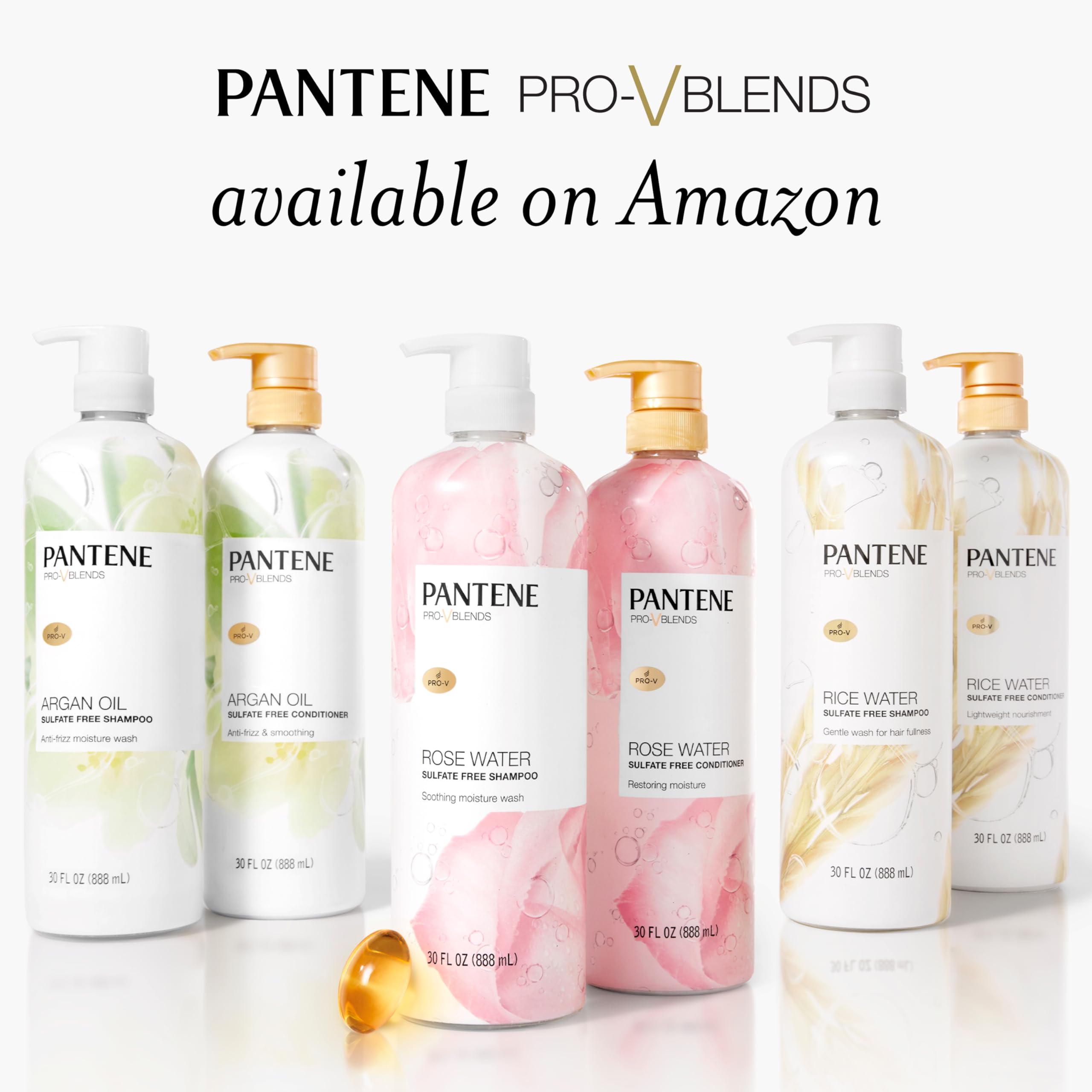Pantene Rose Water Conditioner application steps image suggests end-focused care