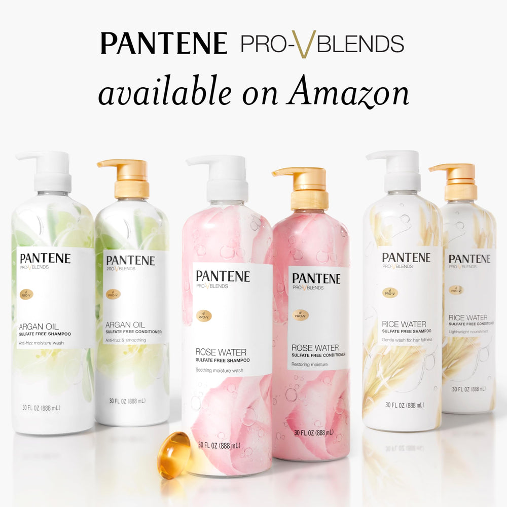 Pantene Rose Water Conditioner application steps image suggests end-focused care