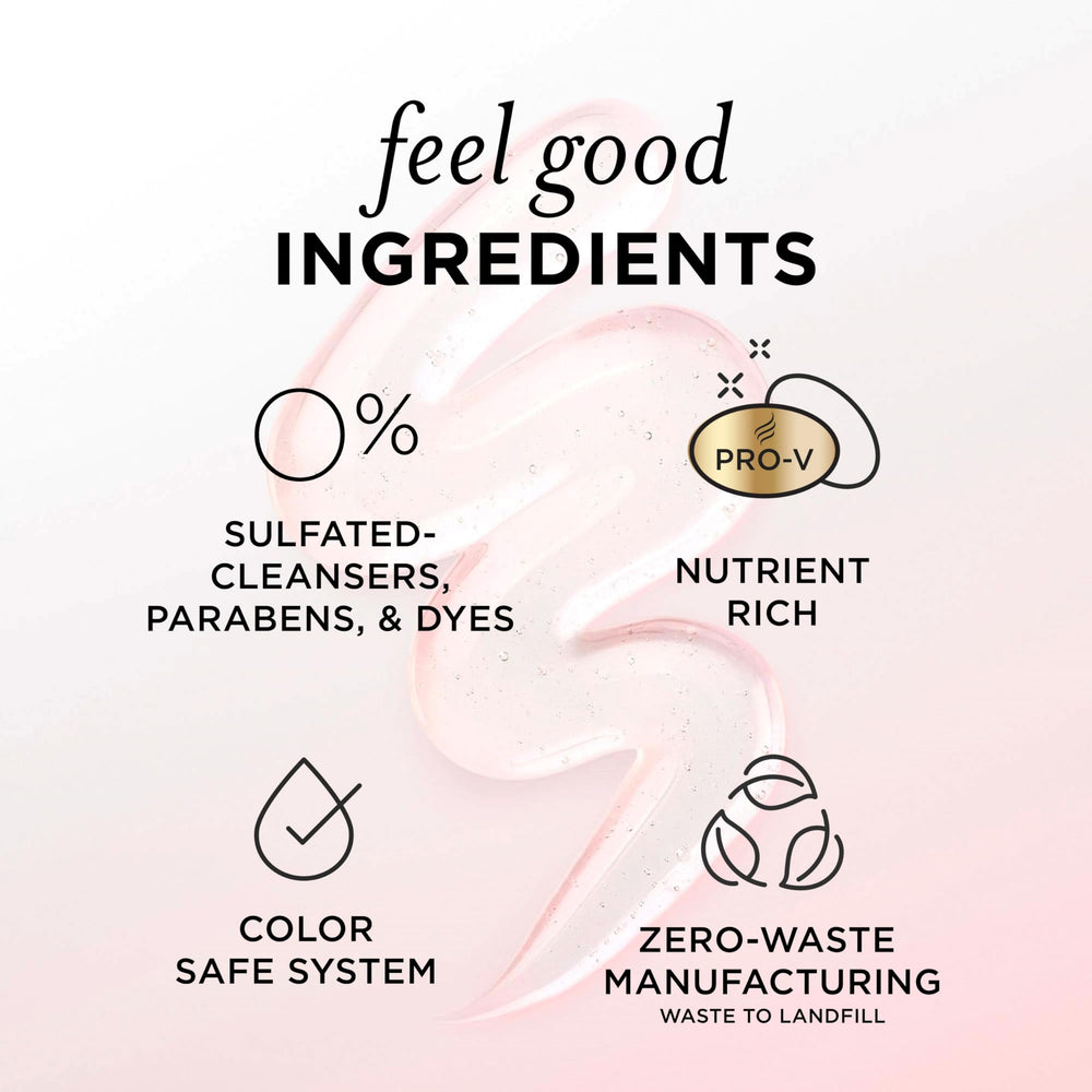 Label emphasizes color-safe, sulfate-free, and dye-free formula.