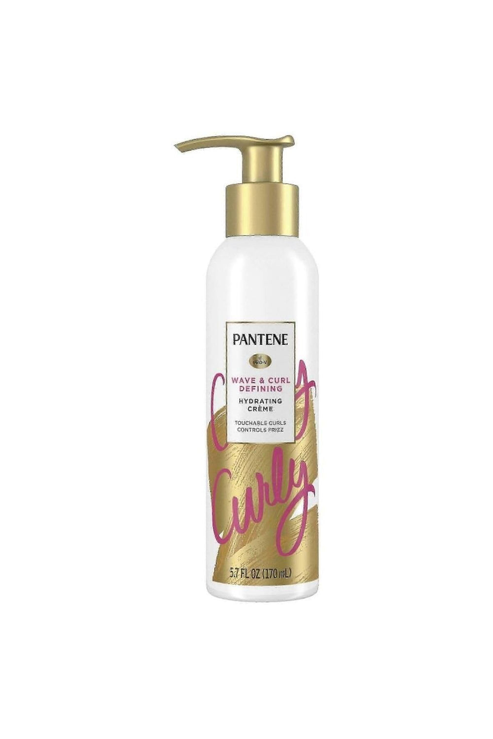 Pantene Wave & Curl Defining Hydrating Crème bottle promotes soft, defined curls with humidity protection.