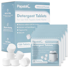 Papablic 120-piece detergent tablets pack ready for bottle cleaning and residue removal
