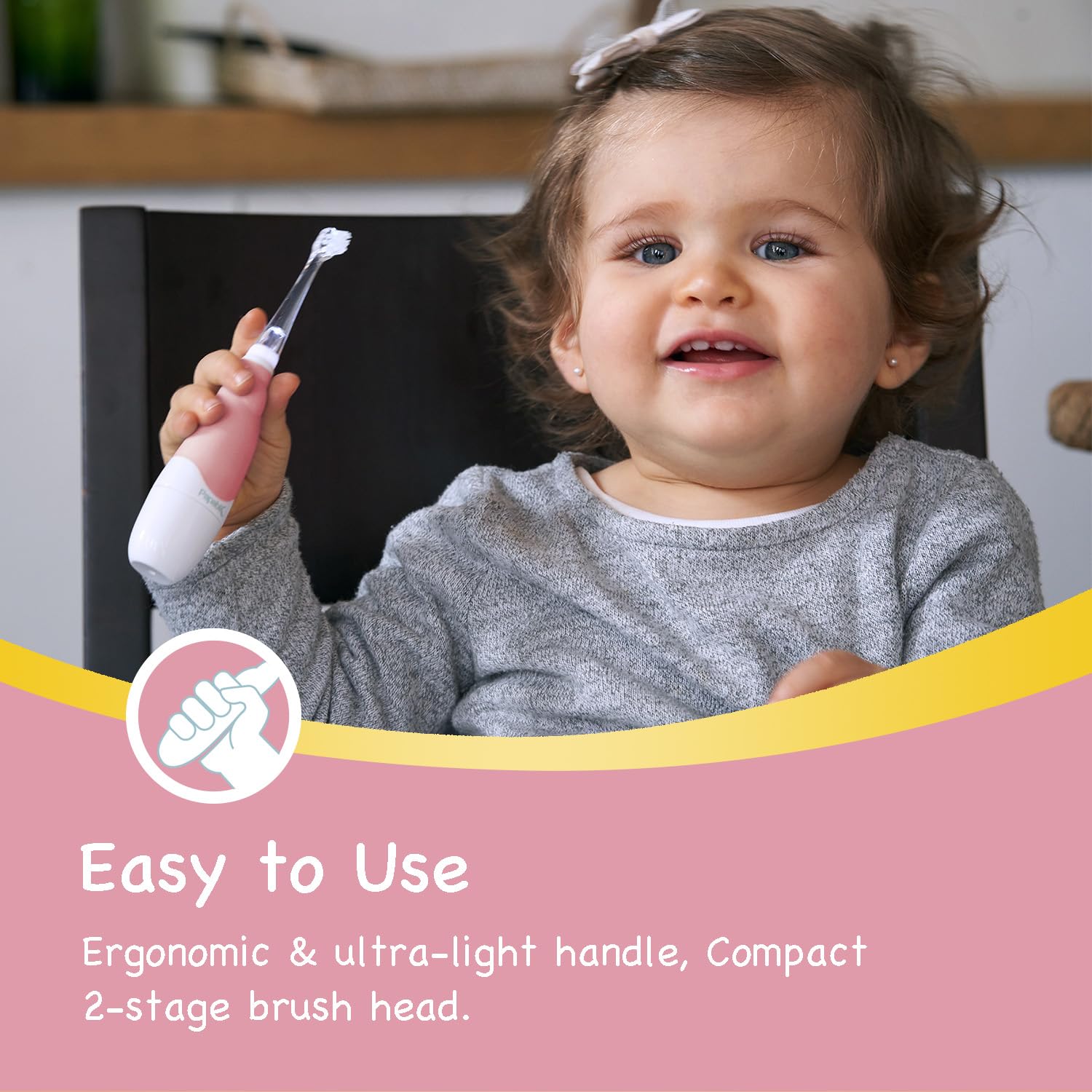 Papablic BabyHandy 2-stage heads grow with your child for longer use.