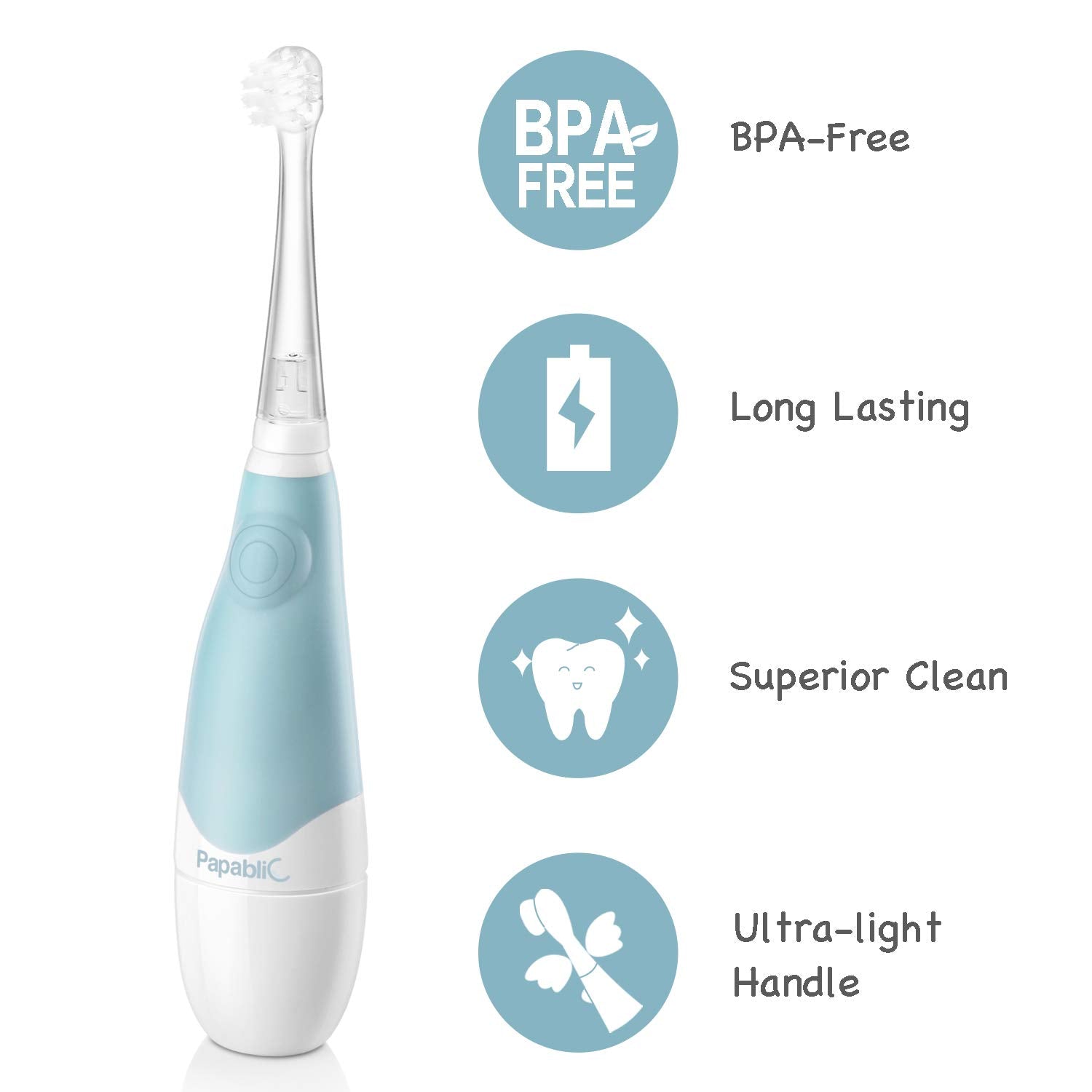 Papablic BabyHandy replacement brush heads for babies and toddlers.
