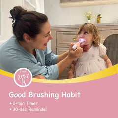 Papablic BabyHandy sonic vibrations promote thorough cleaning and gum care.