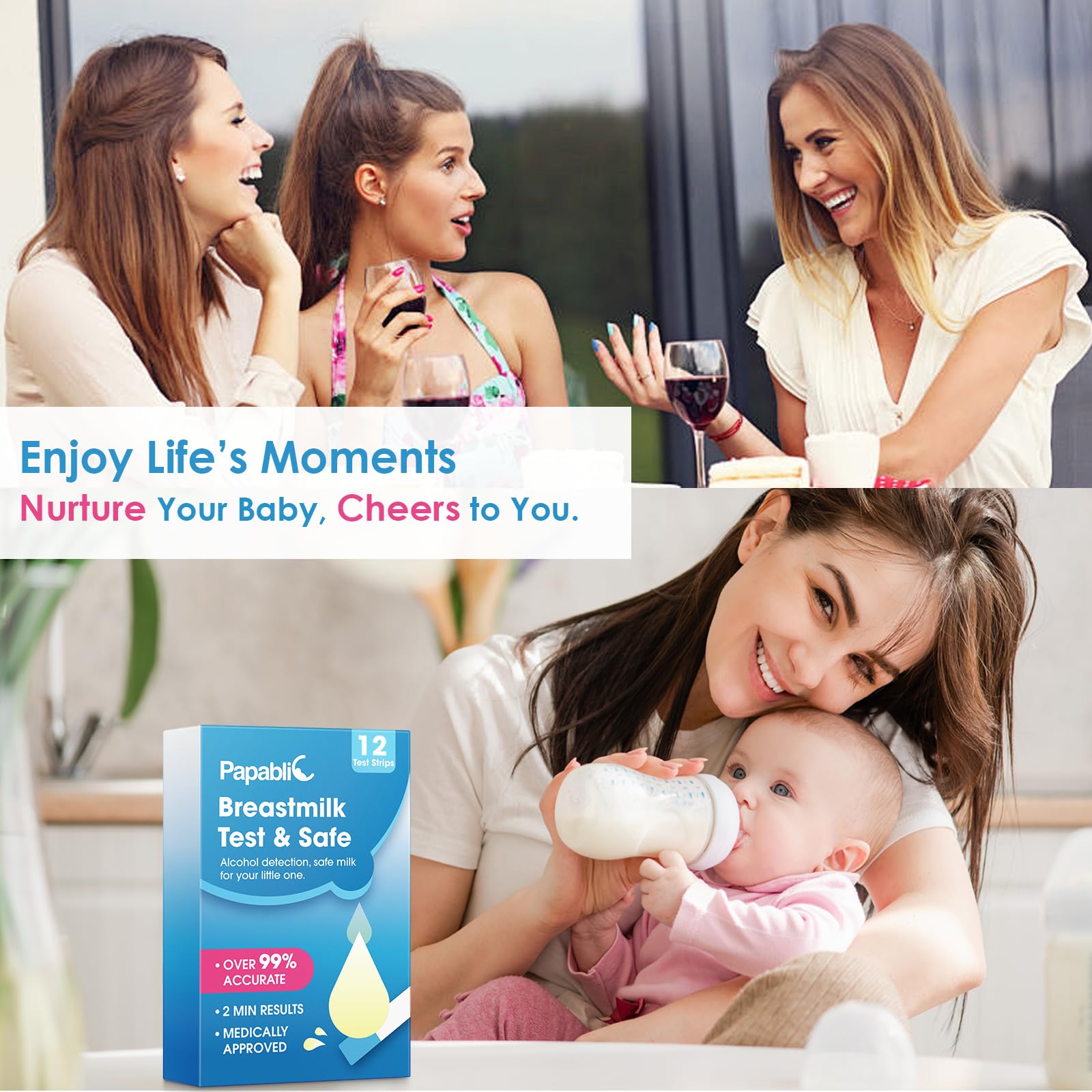 Papablic test strip high-sensitivity detects trace alcohol for confident feeding decisions.