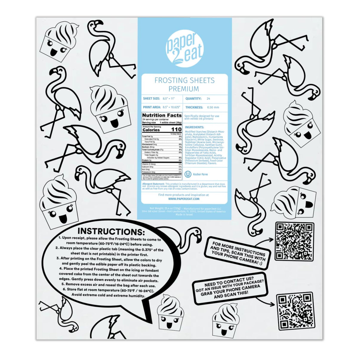 paper2eat frosting sheets pack 24-count for edible cake toppers