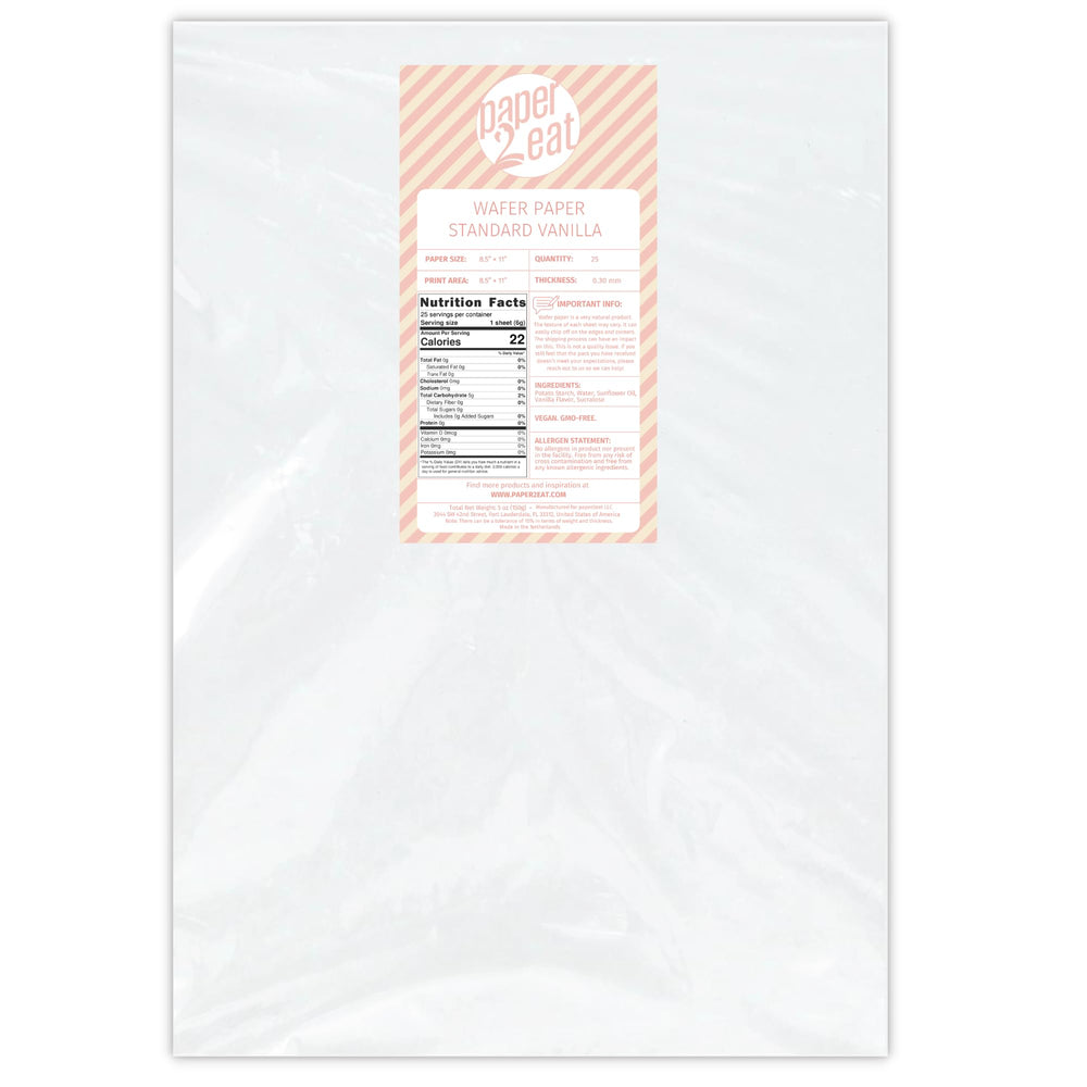 paper2eat wafer paper sheets in vanilla packaging ideal for edible cake decorations