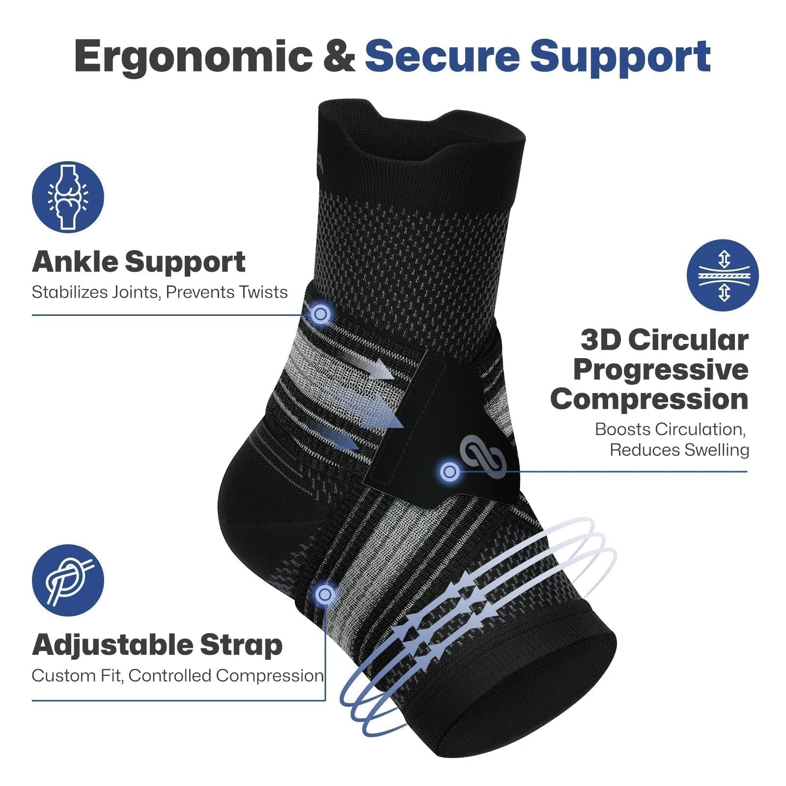 PAPLUS 3D ergonomic fit supports the ankle during movement