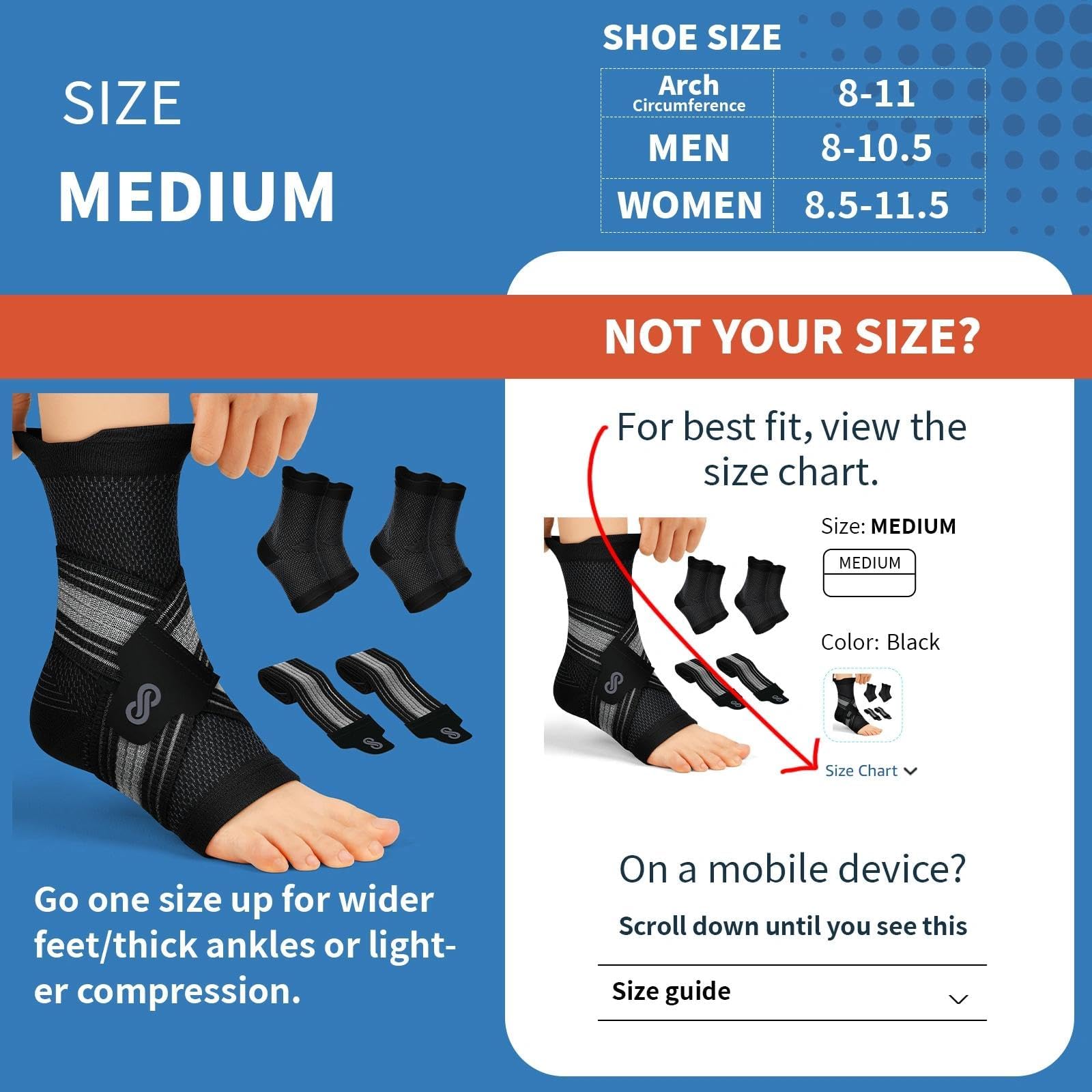 PAPLUS ankle brace side view showing adjustable straps for compression