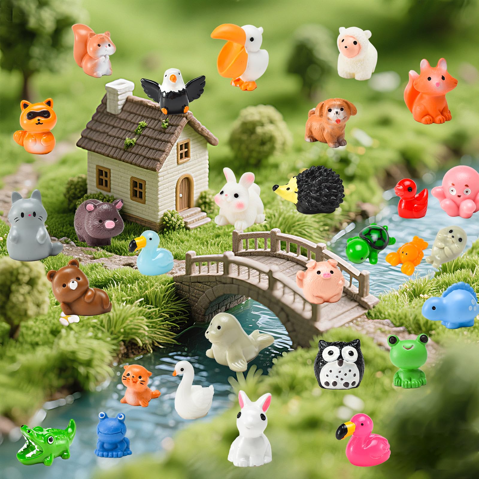 PAPPYN-A frog figurine fits fairy gardens and micro landscapes.