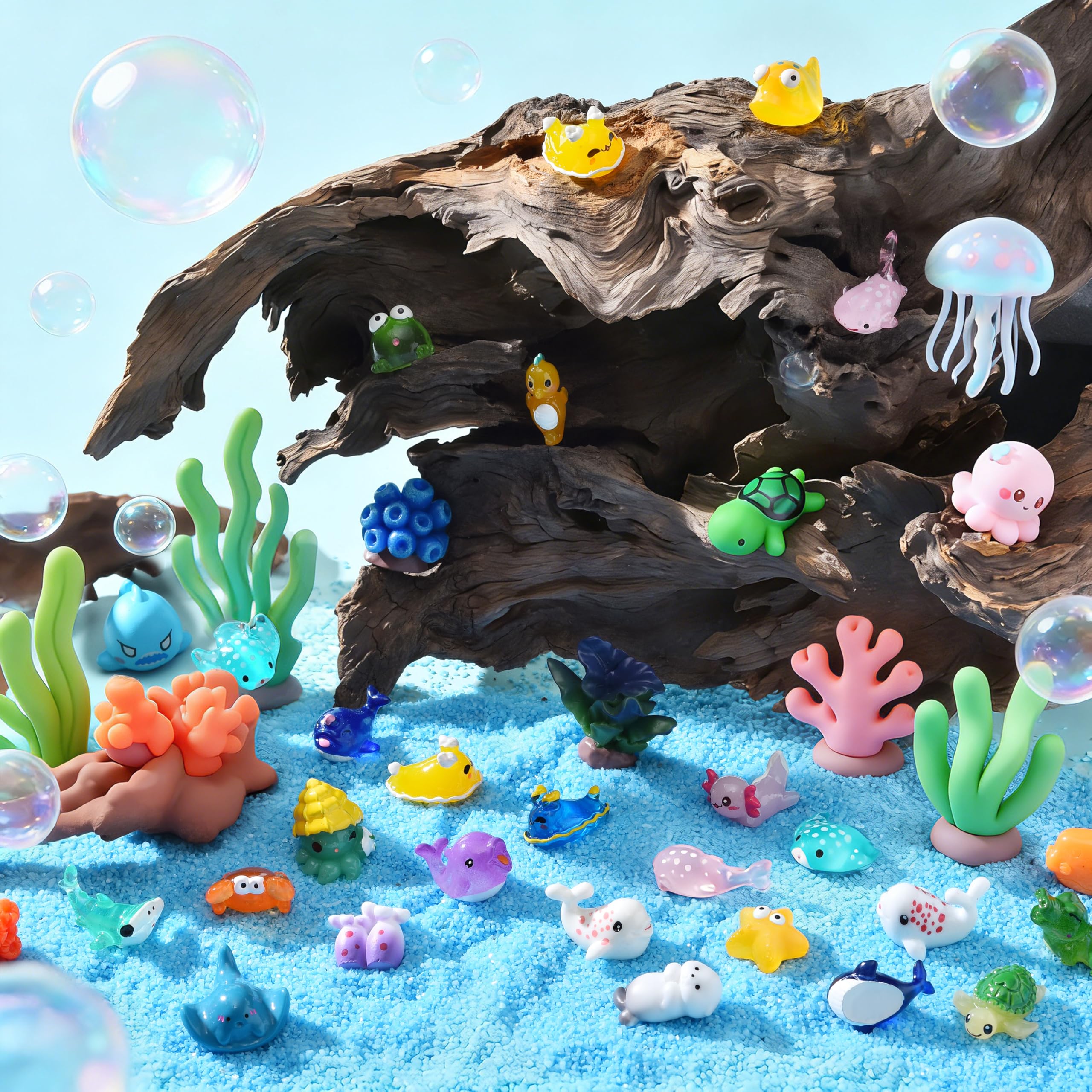 PAPPYN-A sea turtle figure with bright colors for tiny landscapes and terrariums.