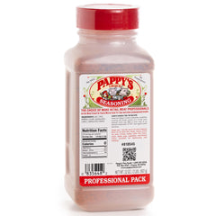 Pappy's Choice Original seasoning bottle label highlights premium California blends for beef flavor