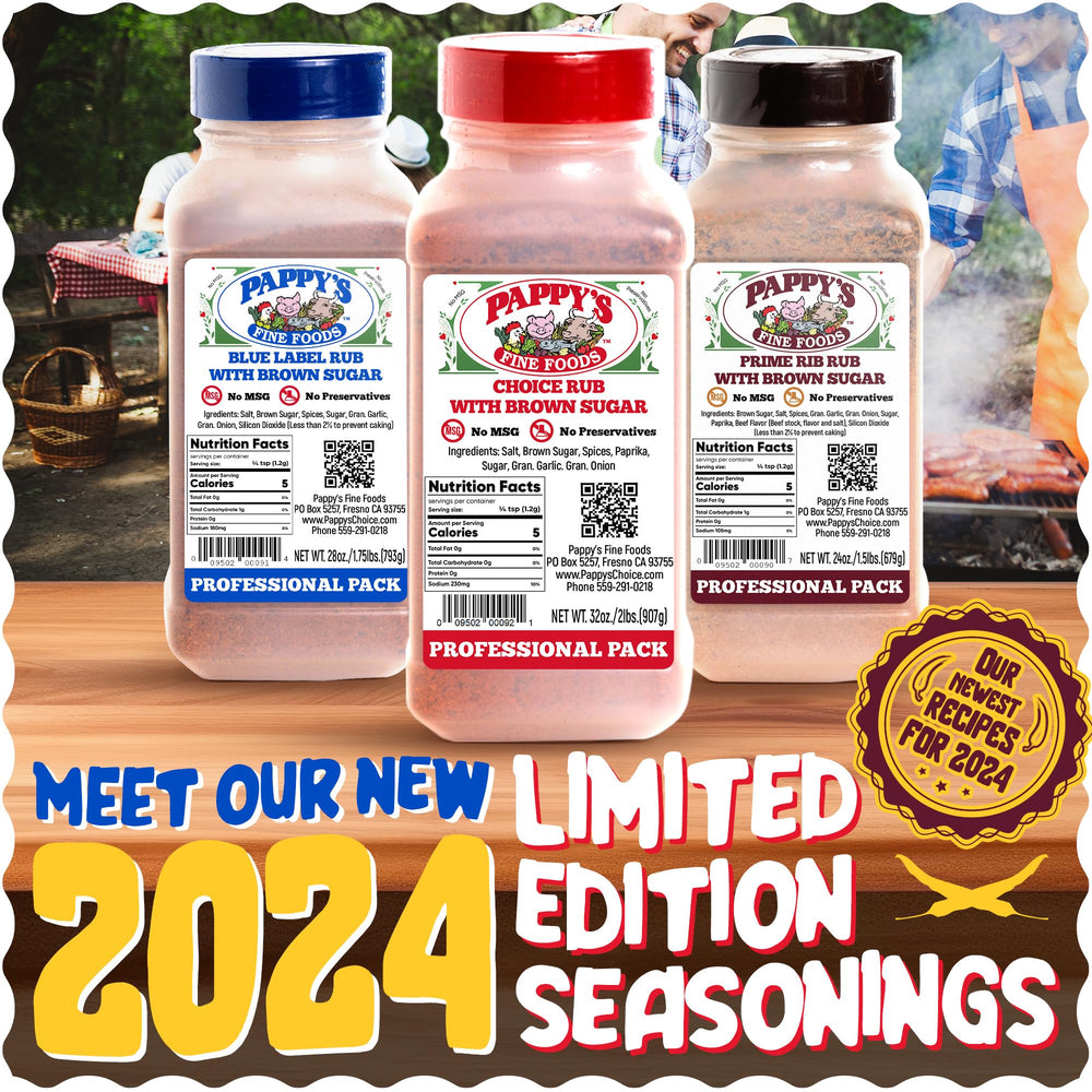 Kitchen setup featuring Pappy's Choice seasoning for versatile family meals