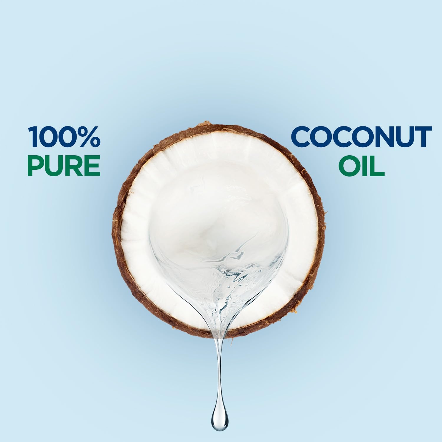 Parachute coconut oil packaging showing 27 quality tests; consistency in every drop