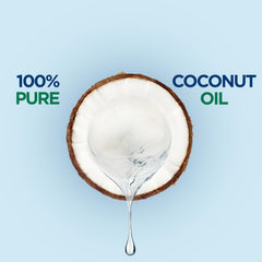 Parachute coconut oil packaging showing 27 quality tests; consistency in every drop