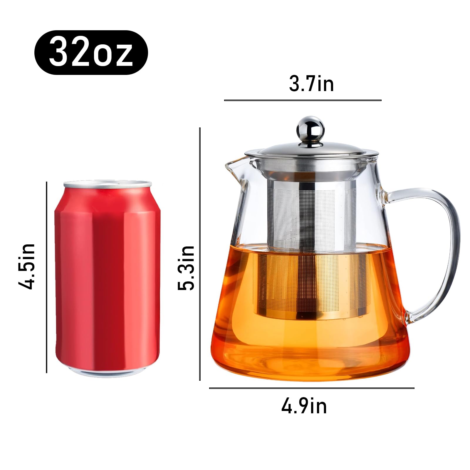 PARACITY borosilicate clear teapot emphasizes crystal clarity and heat resistance.