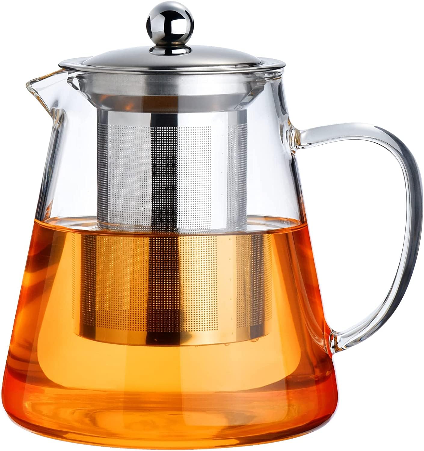PARACITY glass teapot on stovetop highlighting durable borosilicate construction for brewing.