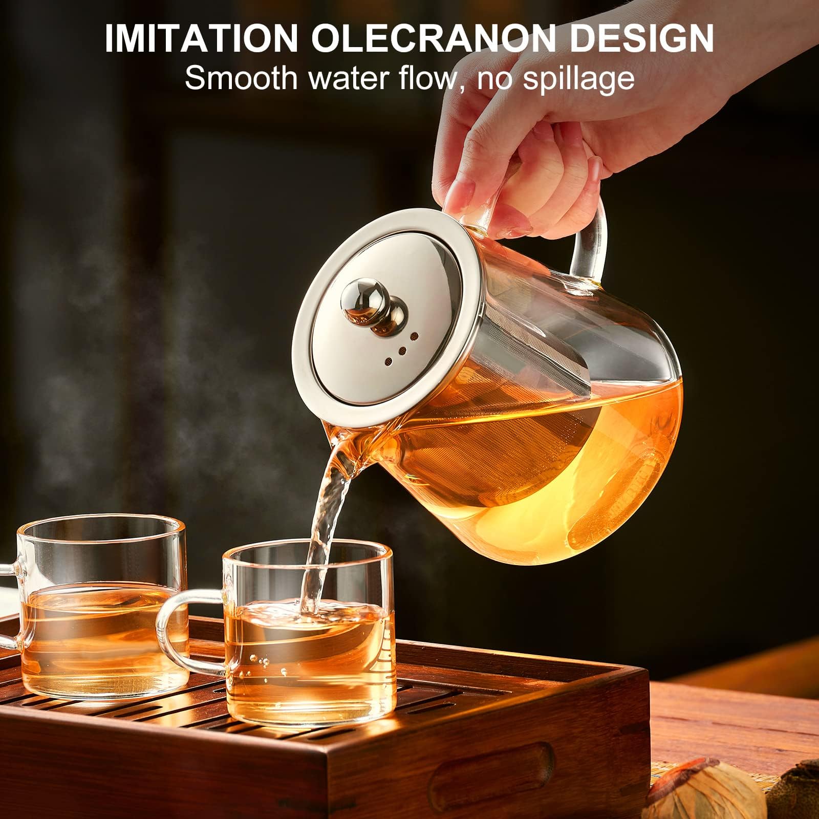 PARACITY loose-leaf brewing with removable infuser preserves flavor and clarity.