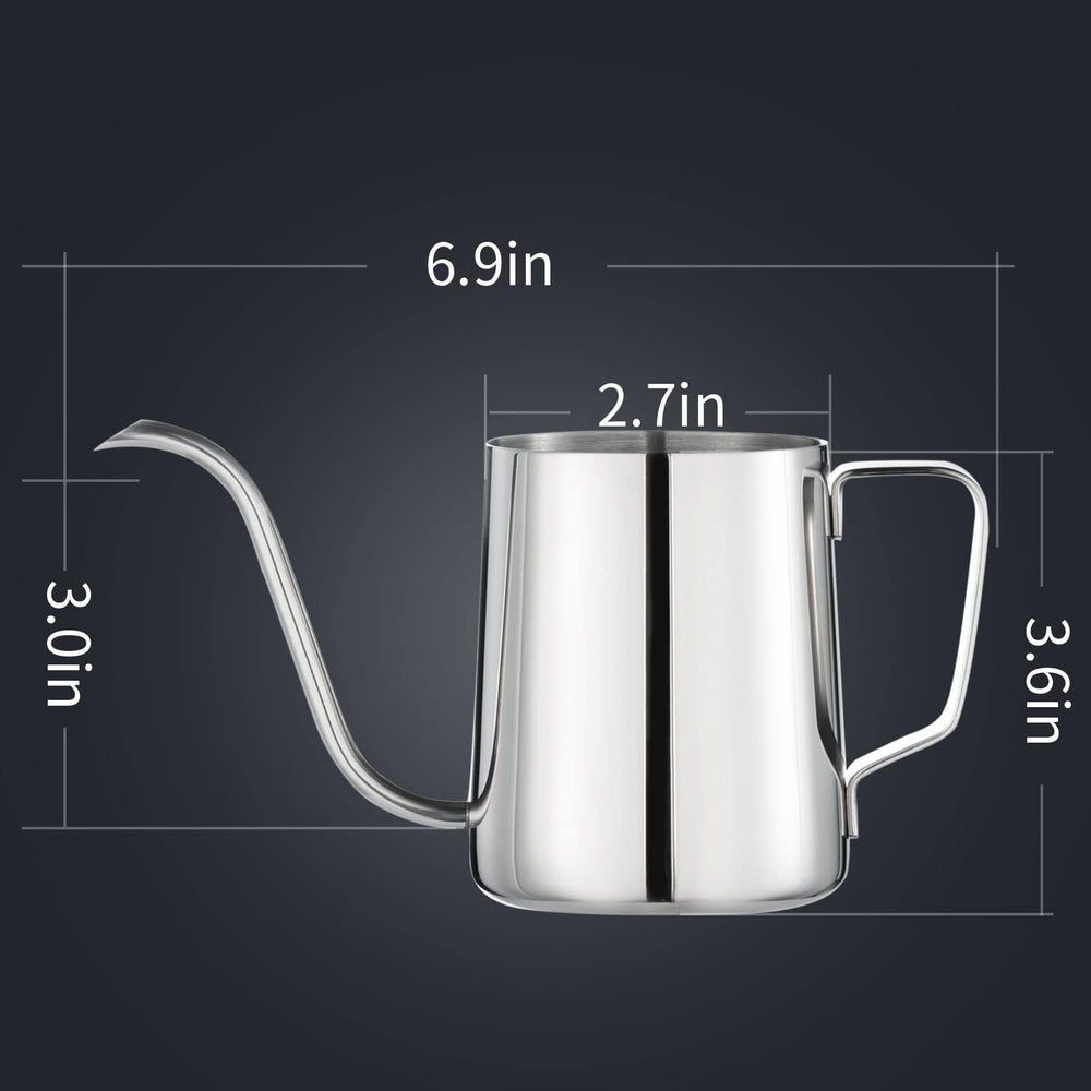 PARACITY Pour Over Kettle compact 350ml design is ideal for travel.