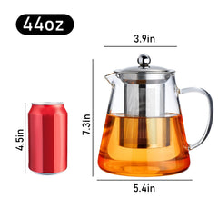 PARACITY removable infuser in stainless steel enables loose leaf or blooming tea brewing.