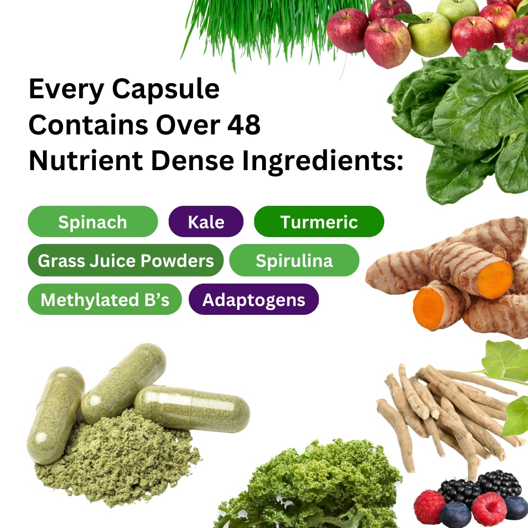 Paradise Herbs Earth's Blend capsules close-up highlight enzymatically active vitamins
