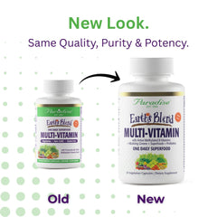 Paradise Herbs Earth's Blend capsules close-up shows easy daily intake