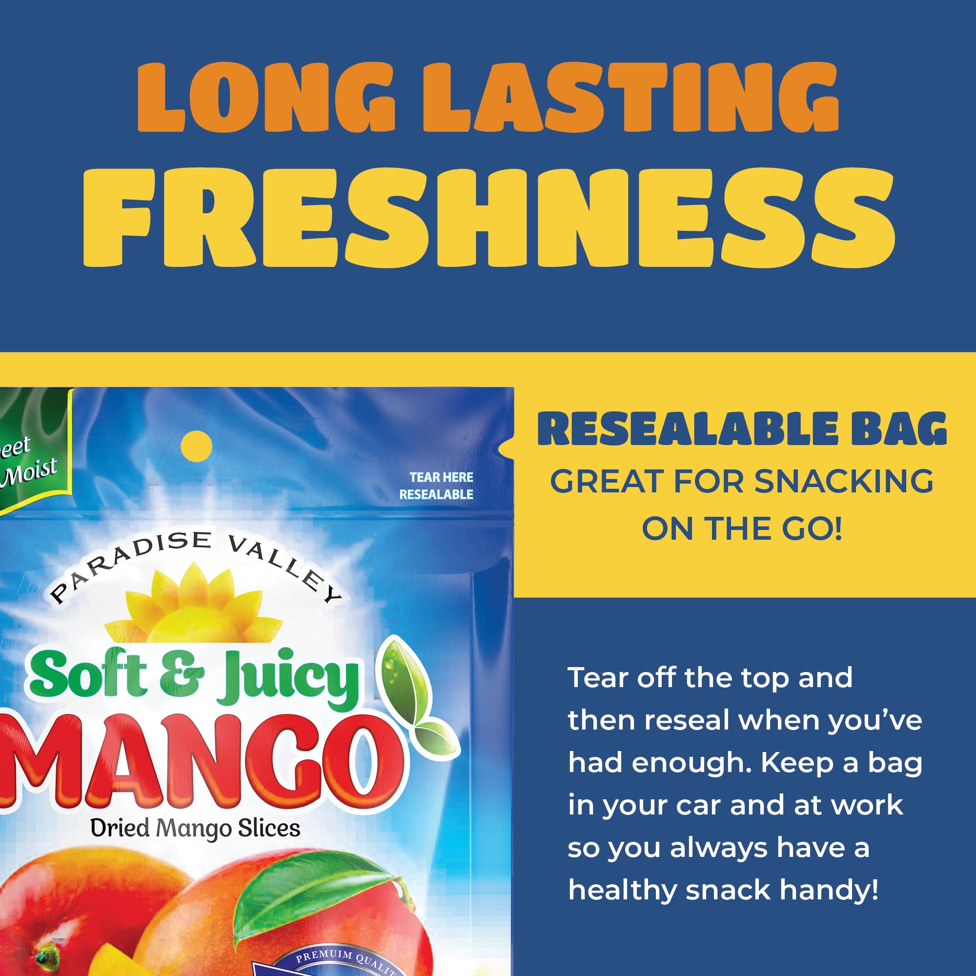 Paradise Valley gluten-free dried mango slices support gluten-free snack options.