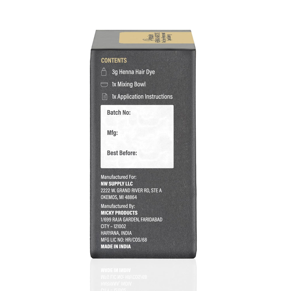 Parallel Products Henna Kit packaging illustration highlights clear instructions