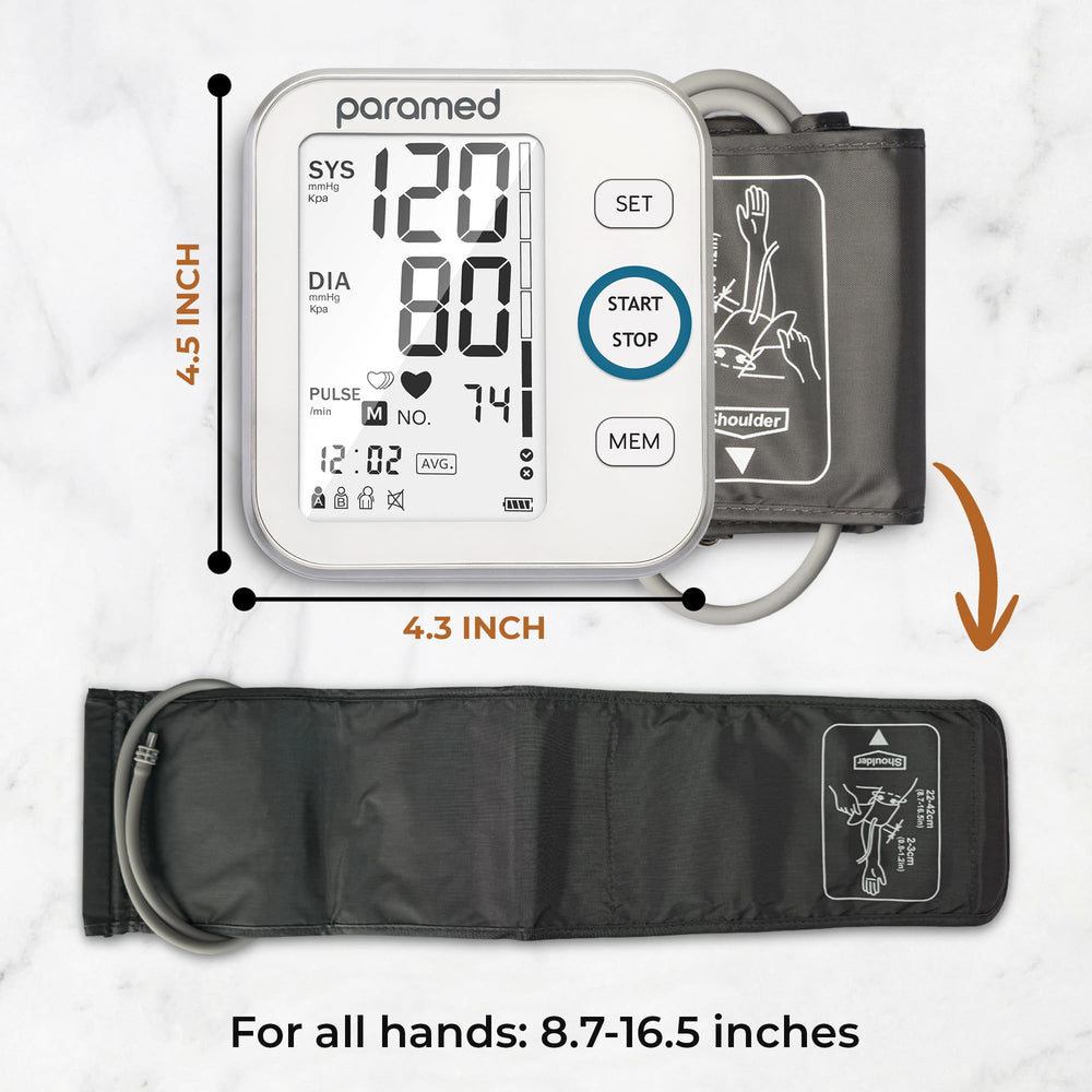 Paramed BP Monitor memory stores 120 readings for two users.