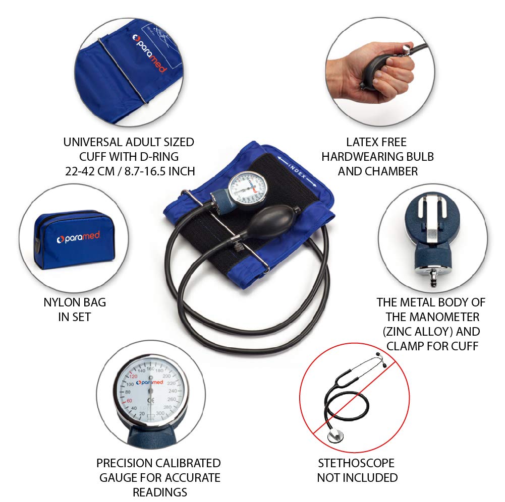 Paramed universal cuff 22-42 cm for flexible, comfortable self-monitoring at home.