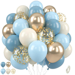 Paready dusty blue balloons for elegant bridal showers and baby celebrations.