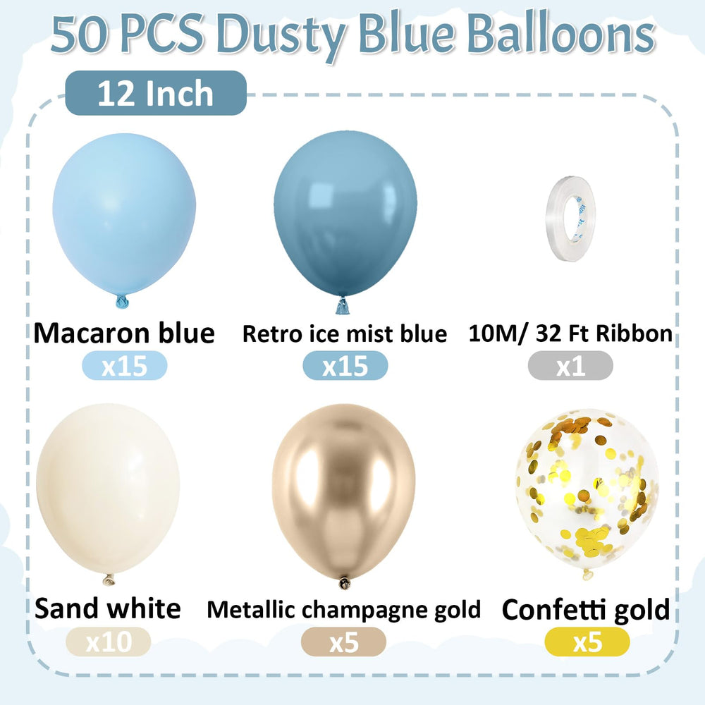 Paready macaron blue balloons add chic touch to birthday decor.