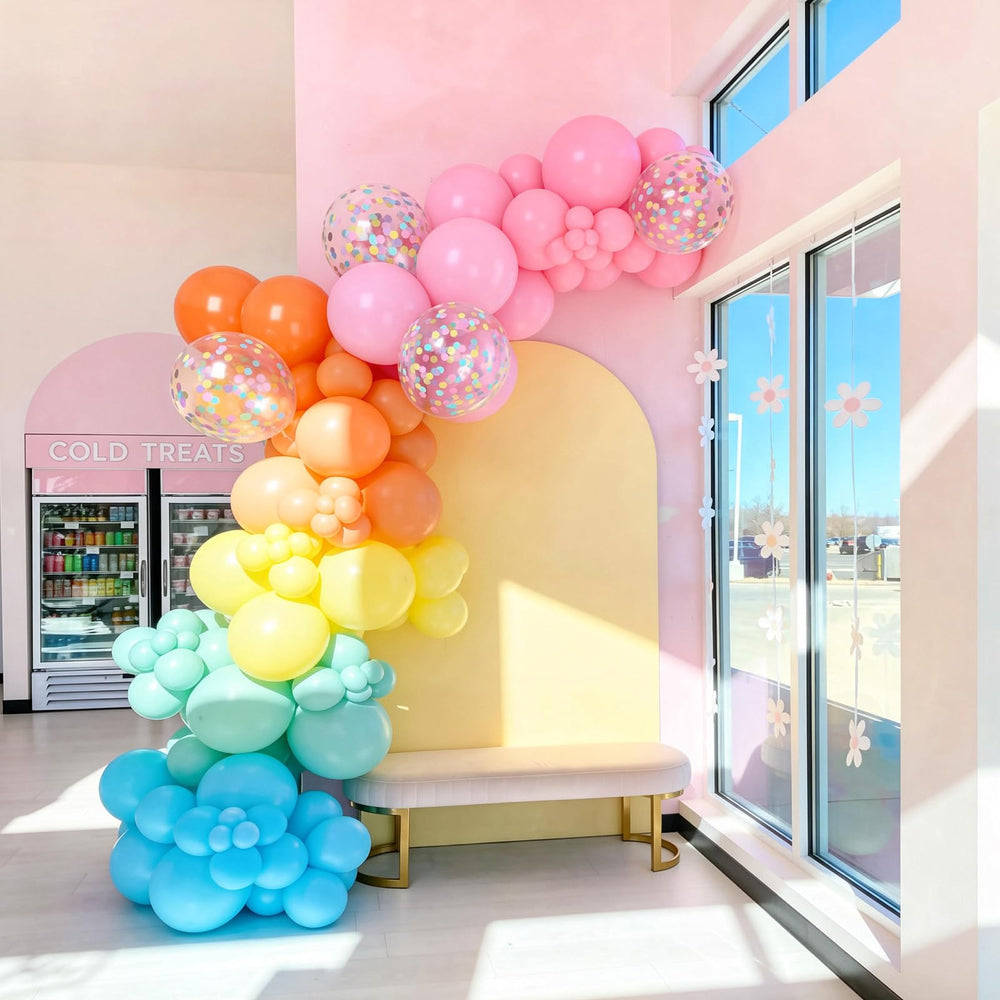 Paready Rainbow Balloons metallic silver set for glam accents