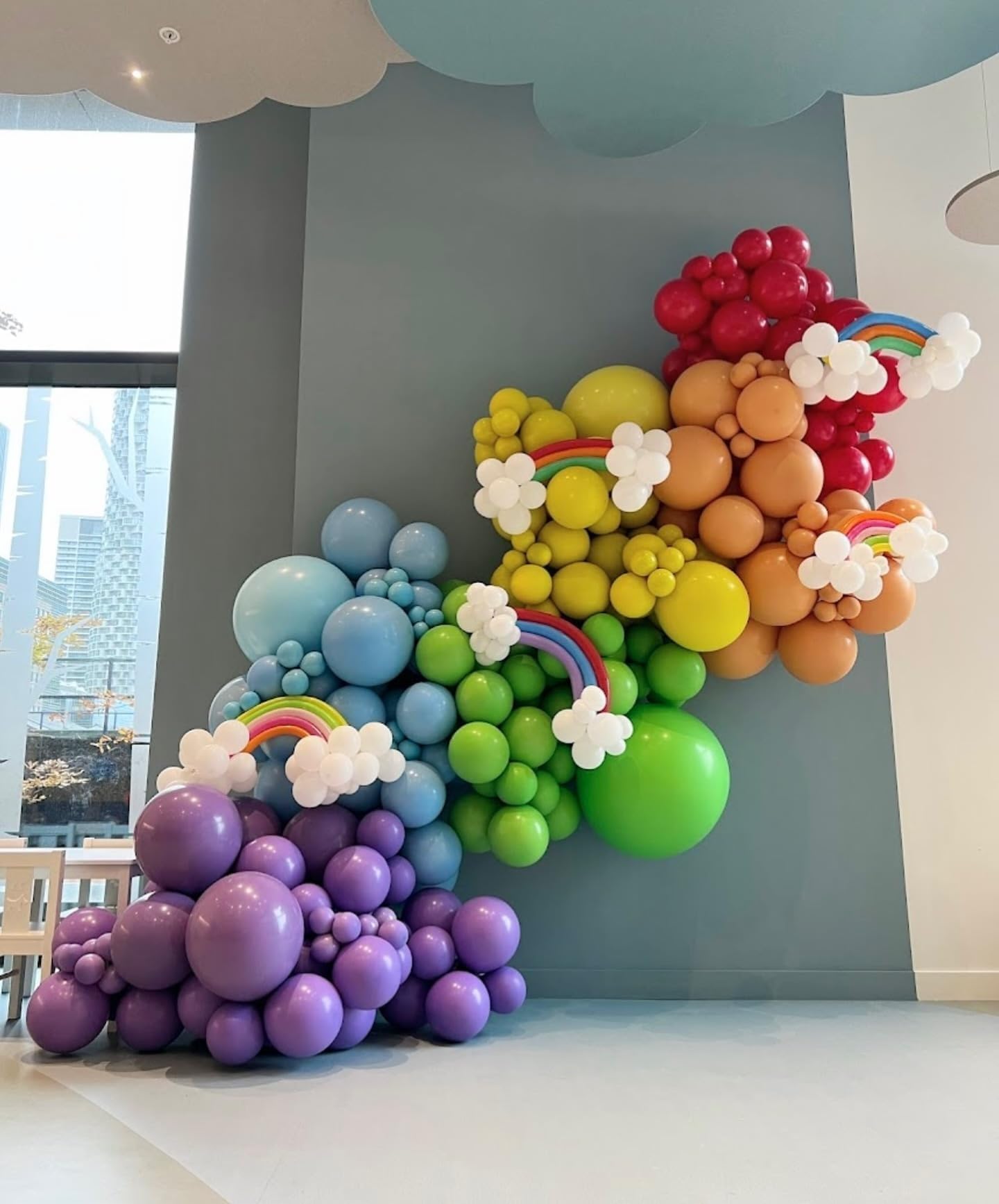 Paready Rainbow Balloons teal blue set for cool color themes