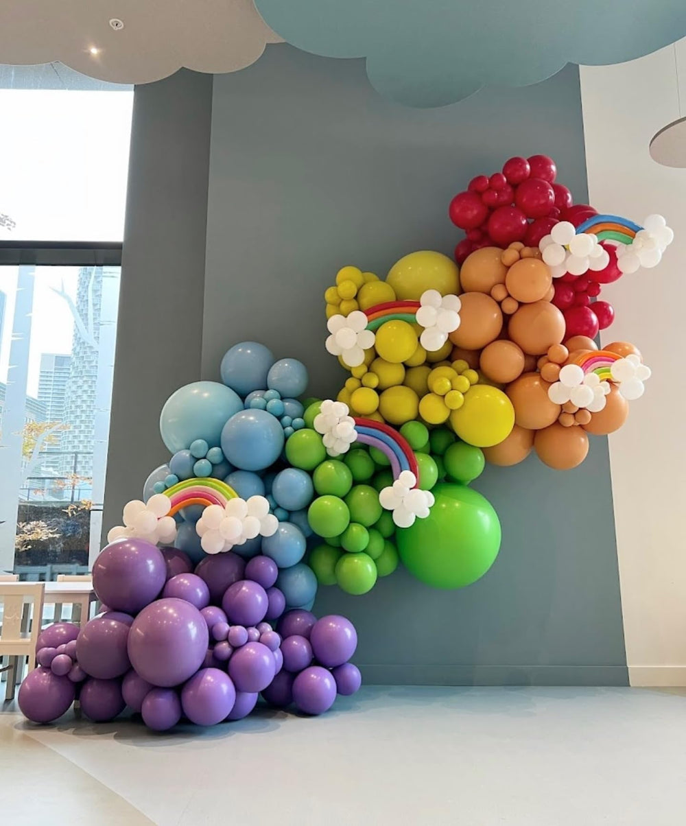 Paready Rainbow Balloons teal blue set for cool color themes