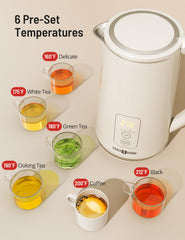 Paris Rhône Electric Kettle features BPA-free stainless steel interior for safe water contact.