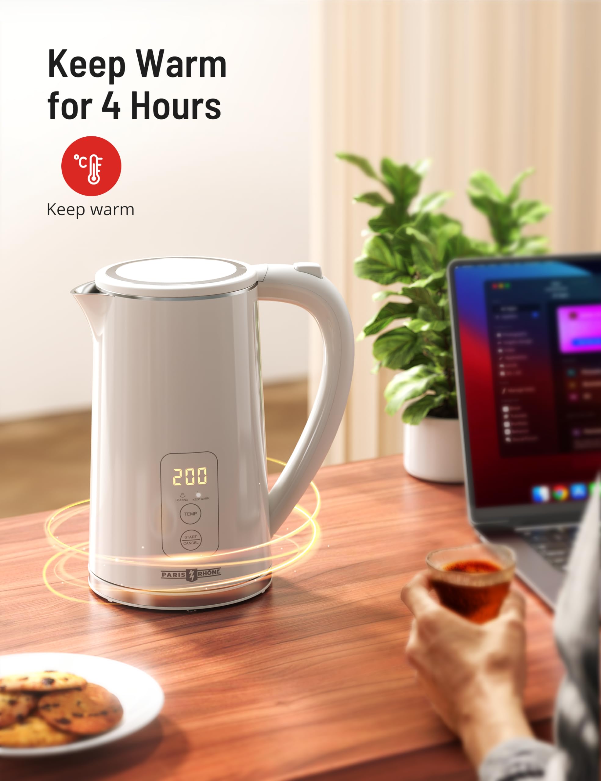 Paris Rhône Electric Kettle gift-ready for tea and coffee lovers.