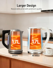 Paris Rhône Electric Kettle keeps water warm up to four hours for convenience.