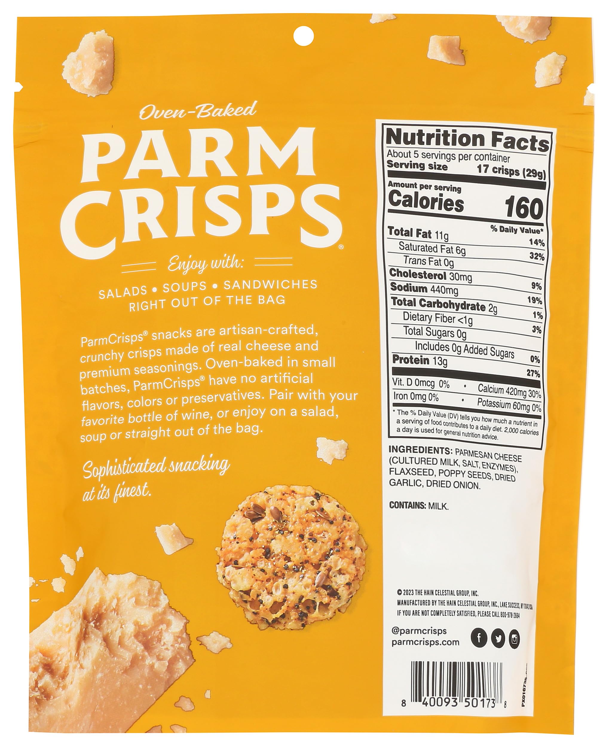 Parmcrisps Everything Cheese close-up texture: crisp, cheese-forward bite.
