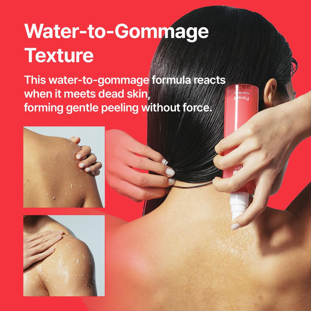 Parnell packaging and bottle on a clean display for at-home body care.