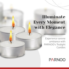 PARNOO tealight candles with six-hour burn boost warm dinner settings