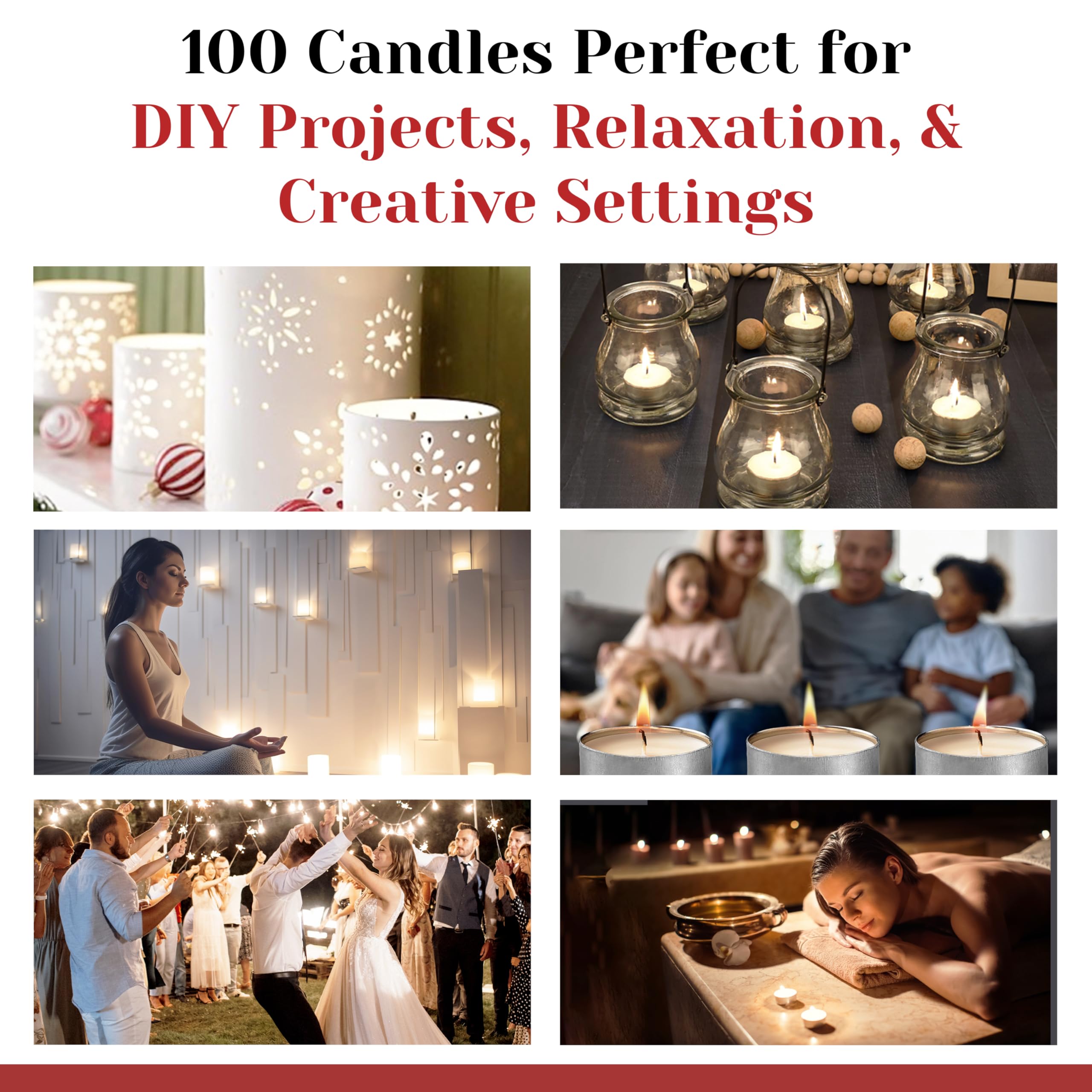 PARNOO tealights in holders deliver stable glow for events