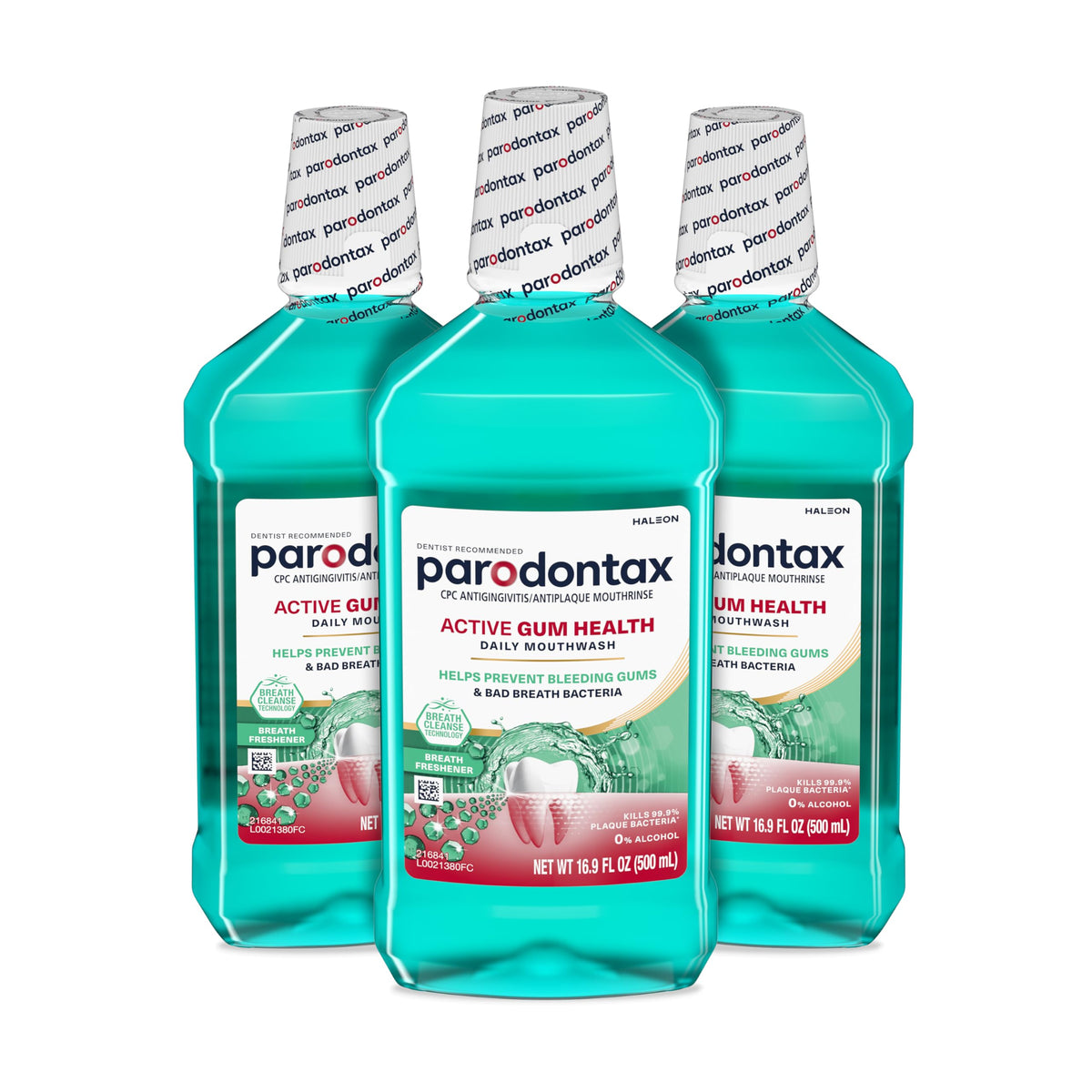 Parodontax Active Gum Health Mouthwash bottle front promotes fresh breath and gum care