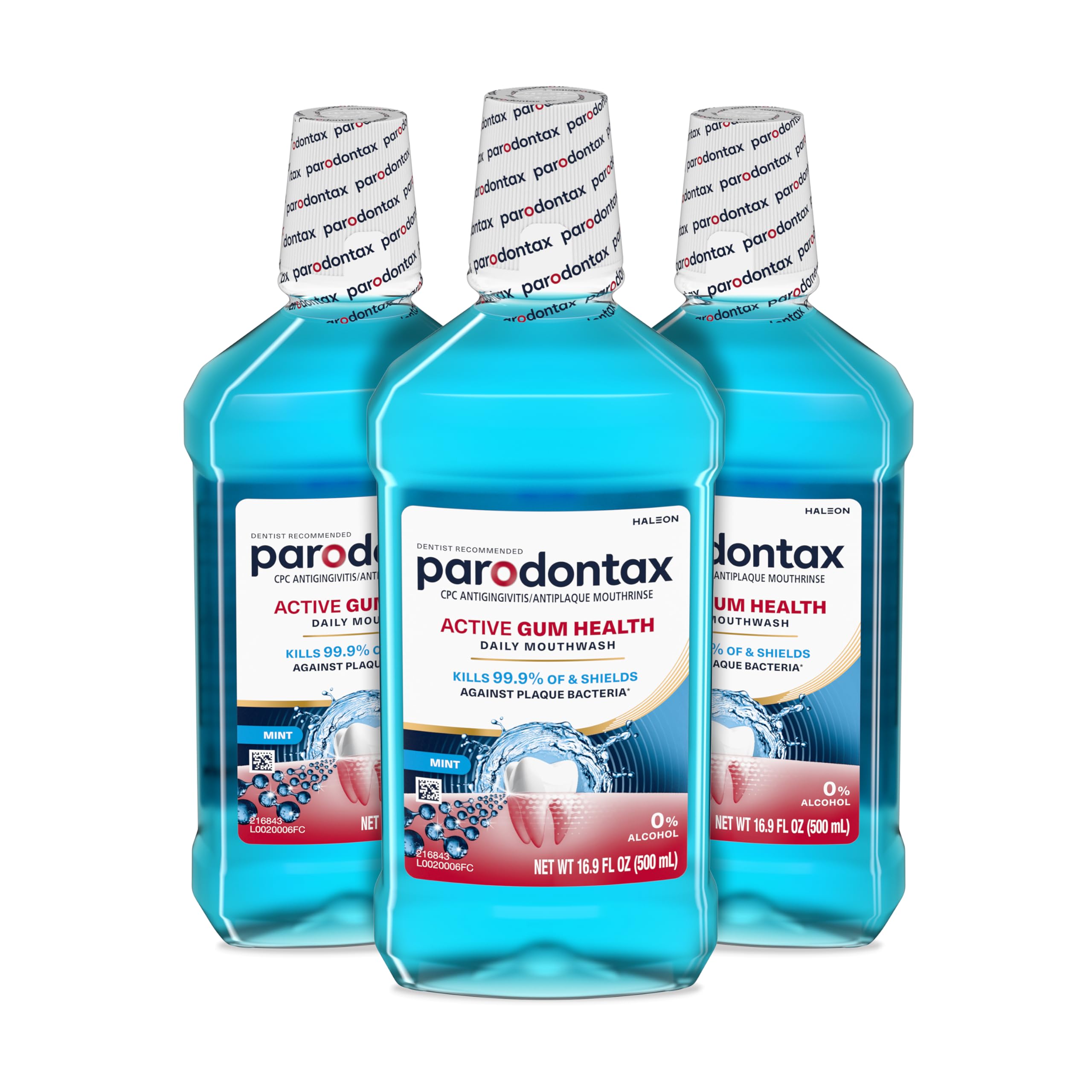 Parodontax Active Gum Health Mouthwash bottle with mint flavor for fresh breath