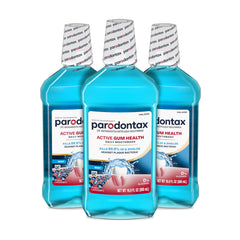 Parodontax Active Gum Health Mouthwash bottle with mint flavor for fresh breath
