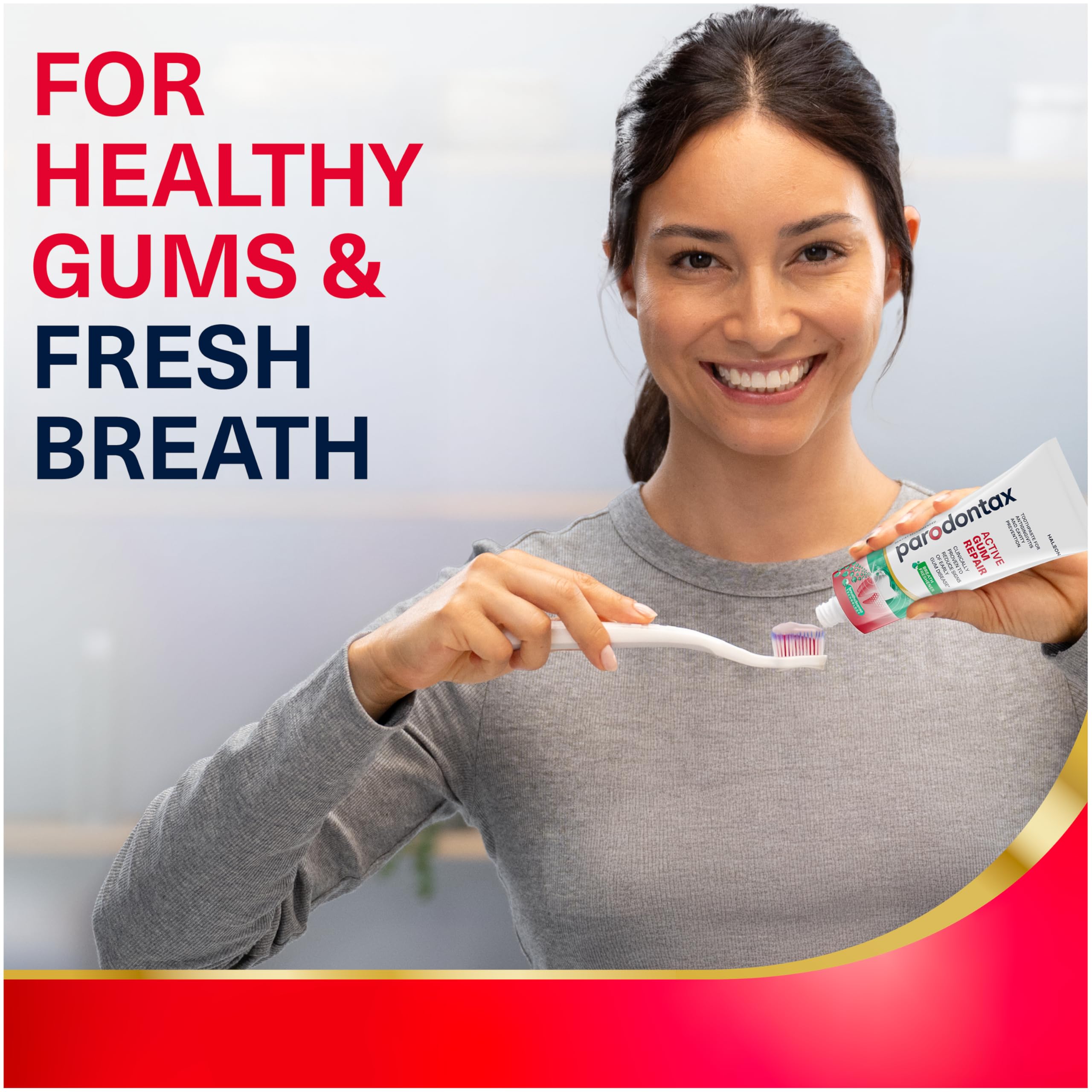 Parodontax Active Gum Repair toothpaste, closeup of minty foam for everyday use.
