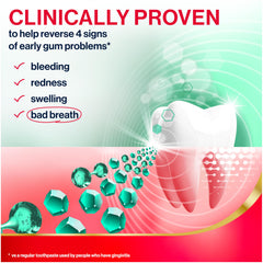 Parodontax toothpaste tubes closeup, showcasing minty formula designed for daily gum care.