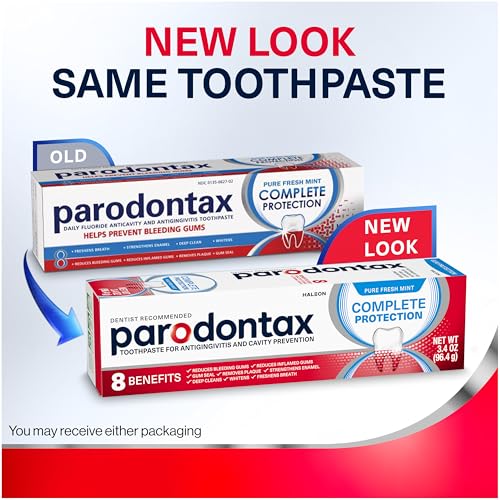 Parodontax tube shot with cavity prevention emphasis conveys lasting protection concept